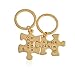 Meiligo Fashion 2 Pcs Couples Gift Alloy A piece of her A piece of him Letter Puzzle Dog Tag Necklace Key Chain Square Matching Engraved Heart Letter Necklace Set