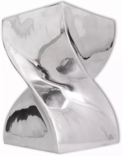 Lingjiushopping Side Table/Stool Twisted Shape Silver Aluminium Colour: Silver Material: Aluminium
