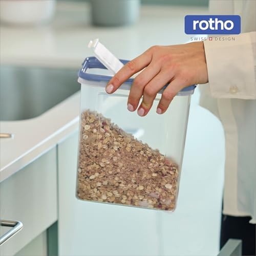 DOMINO - Juego de 24 botes de almacenamiento con tapa hermética, aptos para lavavajillas, transparente/azul