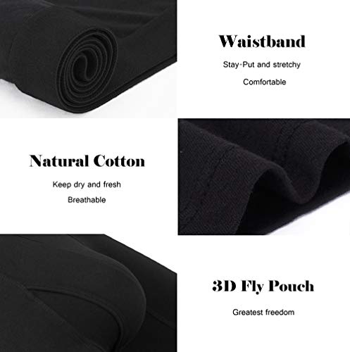ADOLPH Men's Boxer Briefs 5 Pack No Ride-up Breathable Comfortable Cotton Sport Underwear - Thumbnail 4