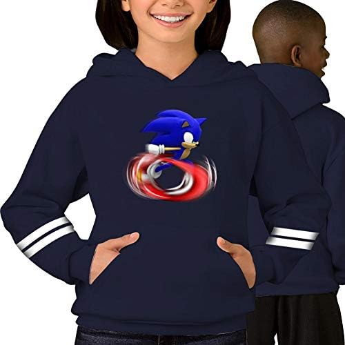 Kid Hooded Son-ic Run-ners Youth Sweatshirt Fleece Pullover Hood for Boys Girls