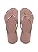 Havaianas Women's Slim Logo Metallic Sandal, Rose,39/40 BR (9-10 M US)