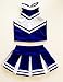 Total 2550 Little Girls' Cheerleader Cheerleading Outfit Uniform Costume Cosplay Blue/White (M /5-8)