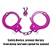 SYOSIN Toy Metal Handcuffs with Keys Police Role Play Party Supplies Cosplay Costume Accessory Pretend Play Hand Cuffs for Kids (Pink)