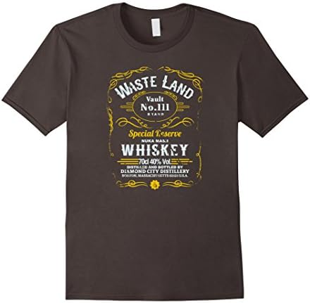 Men's Wasteland Whiskey - 'Vintage' look cool gaming style T-shirt Large Asphalt