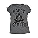 Womens Happy Camper Shirt Funny Camping Hiking Cool Vintage Graphic Tees Retro Funny Womens T Shirts Vintage T Shirt for Women Funny Camping T Shirt Dark Grey L