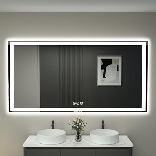 miskerm LED Bathroom Mirror Dimmable Anti-Fog Smart Mirror