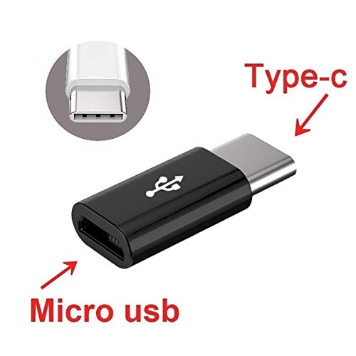 Micro USB to USB C Adapter Type C Adapter Connector for Charging and Data Sync and Keyboard, Mouse, Memory and Devices in Type C Phone and Laptop Ports (Black, 5Pack)