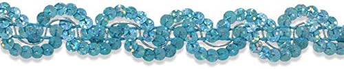 Decorative Trimmings Sequin Trim New Orleans ,Sky Blue Holographic, 6 YD