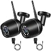 Security Cameras, 2 Pack GOAOFOEOI 1080P WiFi Full Metal Case Cameras for Home Security Outdoor Waterproof Bullet Camera…