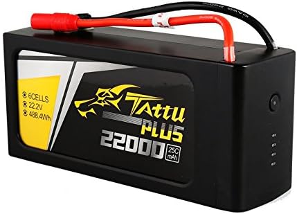 Tattu Plus 22000mAh 22.2V 25C 6S1P Lipo Smart Battery Pack with AS150+XT150 plug