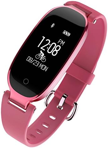 Fitness Tracker, DG2CHU Waterproof Activity Tracker with Heart Rate Monitors Pedometer and Sleep Monitor Calorie Counter Watch, fashion Smart Band for Women (Rose red)