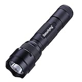 SecurityIng 600 Lumens XM-L T6 LED Flashlight 5 Modes LED Lighting Lamp Flashlight Torch with Clip for Easily Carrying (18650 Battery Not Included)