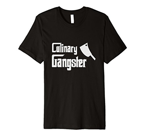 Mens Funny Cooking Shirt, Culinary Gangster Chef Gift t shirt Large Black