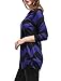 Allegra K Women's Zig-Zag Pattern Knitted Relax Fit Tunic Shirt L Black Blue