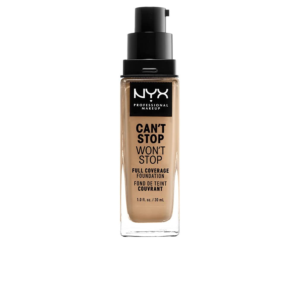 NYX Professional Makeup Can't Stop Won't Stop Full Coverage Foundation, Long Lasting, Waterproof, Vegan Formula, Matte Finish, Shade: Beige