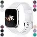 Wepro Band Compatible with Fitbit Versa 2 Bands for Women Men, Soft Band Compatible with Fitbit Versa Bands, Sport Waterproof Breathable Replacement Wristbands Strap for Versa Lite, Small, White
