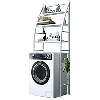 TAESOUW-Home 3 Tier Over The Washer and Dryer Storage Shelf Laundry Room Organizer White Metal Bathroom Space Saver (Color : White, Size : 65 x 25 x 166cm)
