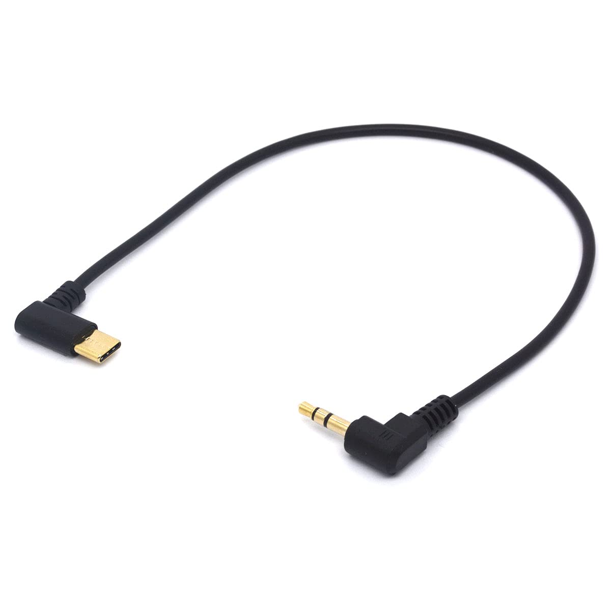 USB Type C to 3.5 Audio Cable, 90 Degree Angled USB-C Male Aux Adapter Cord Car Stereo for Google Huawei