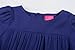Bonny Billy Girls Long Sleeve Solid Pleated A-Line Children Dress with Bow 5-6 Years Blue