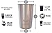 Healthy Human 4 Pack 16oz/475ml Stainless Steel Cups - Ideal Beer Pints, Iced Tea Tumblers, Wine & Water Mugs, Camping Cup - Bar Set. - Classic Style