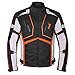 HWK Scorpion Motorcycle Jacket for Men & Women, Motor Bike Jacket and Motorcycle Gear with Body Armor Foam Padding & Breathable Cordura Fabric, Reflective Jacket for Night Visibility - Orange, X-Large