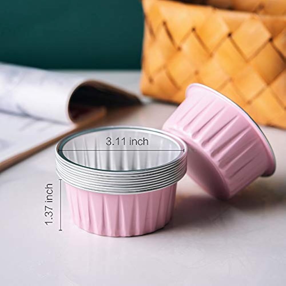 125ml Aluminum Foil Cake Cups Muffin Cupcake Ramekin Reusable Baking