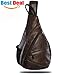 Leather Sling Bag Backpack, Multipurpose Outdoor Chest Bag Crossbody Bag for Men & Women 15L