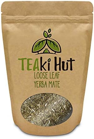 TEAki Hut Organic Yerba Mate 2 oz (30 Servings) | Caffeinated Loose Leaf Herbal Tea, Hand Picked From Brazil (6 oz (90 Servings))