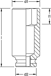 Elora 792120475100 Impact Socket 1" 13/16" Hexagon