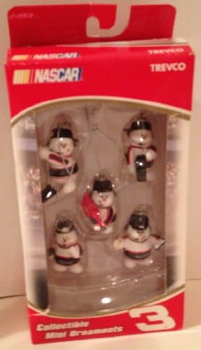 2004-Action-Trevco-NASCAR-Collectible Mini Ornaments-Set of 5- Dale Earnhardt #3-Pit Crew Snowmen-Wal-Mart Exclusive-Limited Edition-Collectible