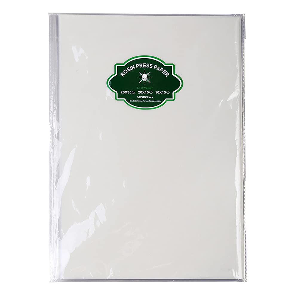 wonbest Baking Paper, 50pcs Rosin Press Paper Sheets 11.8 x 7.87 inches, Food Grade, Non-Stick, Boil-Proof, Heat Press Paper for Extracting Machine Tool Kit