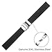 TRUMiRR 20mm Silicone Rubber Watch Band Stainless Steel Buckle Bracelet Strap for Samsung Gear Sport SM-R600,Galaxy Watch 42mm, Gear S2 Classic, Moto 360 2 42mm Men, Pebble Time Round 20mm,Black