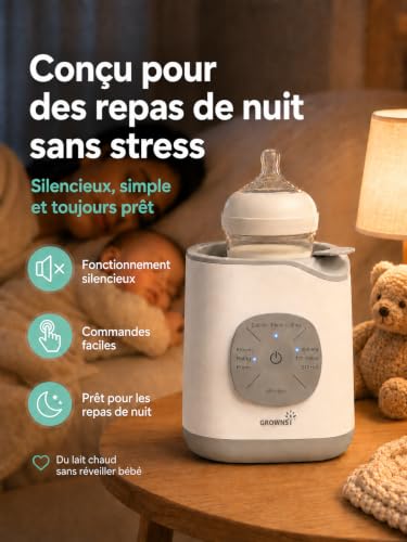GROWNSY Smart Baby Bottle Warmer, Pre-programmed Fast Milk Warmer with Temperature Control, Soft Defrosting, Small Jar Warmer and Steam Sterilizer, for Breast Milk, Infant Milk