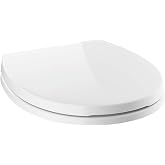 Delta Faucet Morgan Round Front Slow-Close White Toilet Seat with Non-Slip Seat Bumpers, White 801903-WH