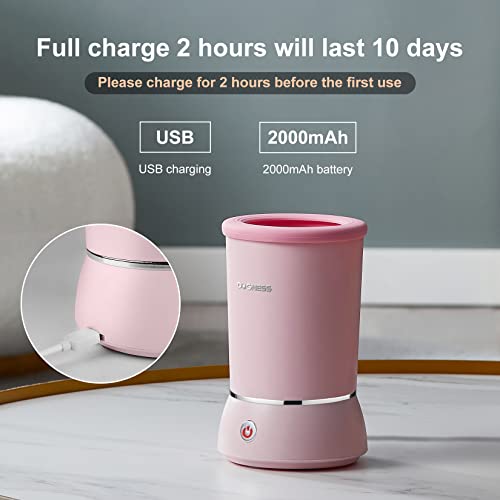 DOGNESS Automatic Dog Paw Cleaner, Portable Dog Paw Washer, Paw Cleaner for Dogs with Soft Silicone Bristles with Muddy Paws for Small and Medium Sized Dog (Pink)