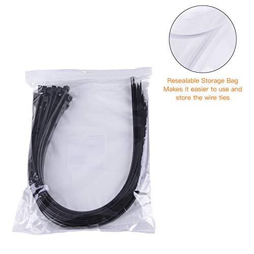 OneLeaf Cable Ties 24 Inch Heavy Duty Zip Ties with 200 Pounds Tensile Strength for Multi-Purpose Use, Self-Locking UV Resistant Nylon Tie Wraps, Indoor and Outdoor Tie Wire.30 Pcs Black - Thumbnail 4