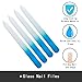 SIUSIO 20 pack Professional Czech Crystal Glass Nail Files Buffer Manicure Tools Kit Set Gradient Rainbow Color for Nail polishing - The Best Emory Boards for Fingernail & Toenail Care (BLUE)