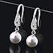 D.Perlla Sterling Silver Pearl Earrings with Crystal Dangle Women Earrings Bridal Ear Studs Betrothal Gifts.