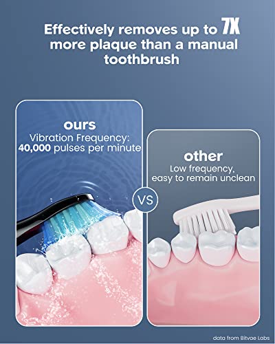 Bitvae Electric Toothbrush with 8 Brush Heads , 5 Modes Sonic Electric Toothbrush with Toothbrush Holder for Adults , Travel Rechargeable Power Toothbrush with Timer , Ultrasonic Toothbrush