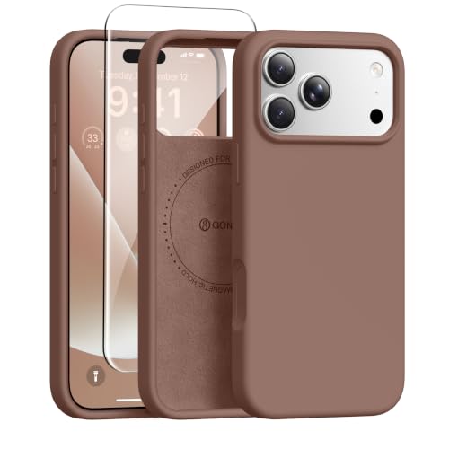 GONEZ für iPhone 17 Pro Max Hülle Silikon 6,9 Zoll & Displayschutz, [MagSafe-kompatibel] dünne Handyhülle aus Flüssigsilikon, Kratzfeste und stoßfeste, Mikrofas