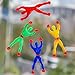 Blulu 16 Pieces Window Crawler Men, Multicolor Sticky Wall Climbers Rolling Men Novelty Stretchy Sticky Toys for Party Favor (16)