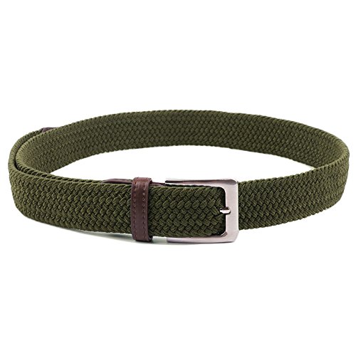 Canvas Elastic Fabric Woven Stretch Multicolored Braided Belts 2041-OLIVE-L