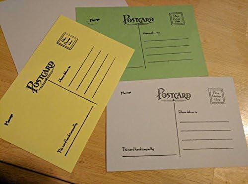 Blank Hand Stamped Postcards (pack of 10) Assorted colors