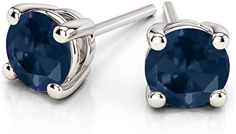 Mothers Day Gifts Certified 5/8-1/2 Ct White Gold Diamond Earrings Ocean Blue Diamond Stud Earrings For Women Very Good Cut Diamond Stud Earrings (Diamond Earrings for Women))