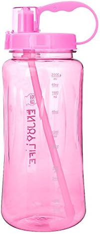 GTI 1.5L Large Capacity Sports Water Bottle, BPA Free 1.5 Liter 50 oz Wide Mouth Portable Big Plastic Bottle Leak Proof Space Cup Travel Mugs with Scale Straw Strap
