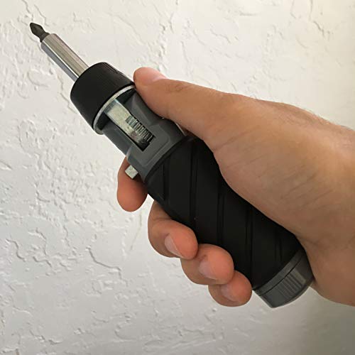 (Pack of 2) 10 in 1 Impact Multibit ADJUSTABLE ANGLE RATCHETING SCREWDRIVER SET Power Torque Grade Reversible Ratchet NONSLIP Big Rubber Handle Grip Oily Hand Work Portable Multi Bit Phillips Torx Hex