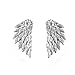 Cleacloud Angel Wings Ear Crawler Earrings Climber Rhinestone Studs Cuffs Ear Wrap Pin Vine Crystal Charm Jewelry Silver Plated