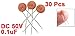uxcell® 30 x 0.1uF 50V Low Voltage Ceramic Disc Capacitors