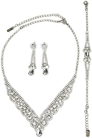 Lux Accessories Lux Bridal Glamorous Crystal Pave Rhinestone Drop Earrings